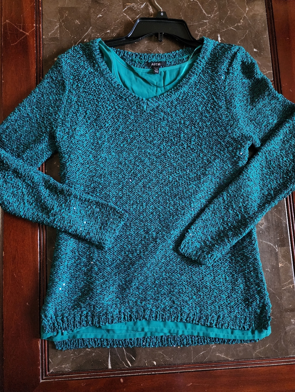 Apt. 9 Teal Layered V-Neck Sweater